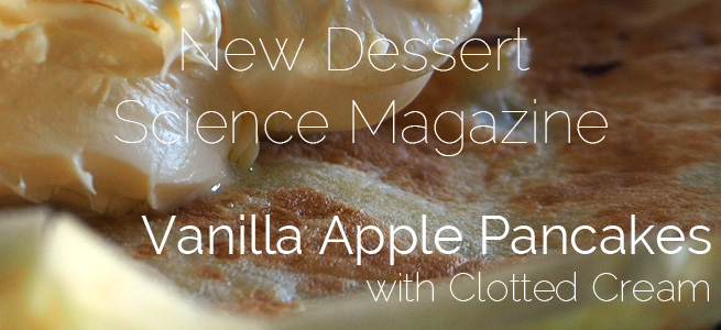 Vanilla apple pancakes with clotted cream